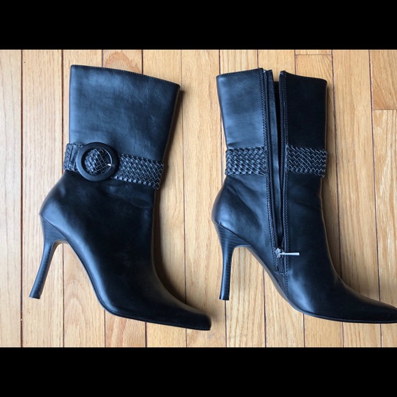 Sexy black boots size 7.5/8 EU size 38 stiletto Marie Claire zipper maybe broken - Picture 11 of 15
